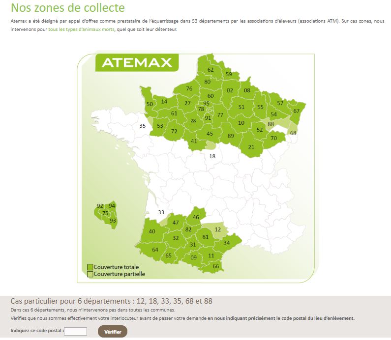 zones de collectes Atemax